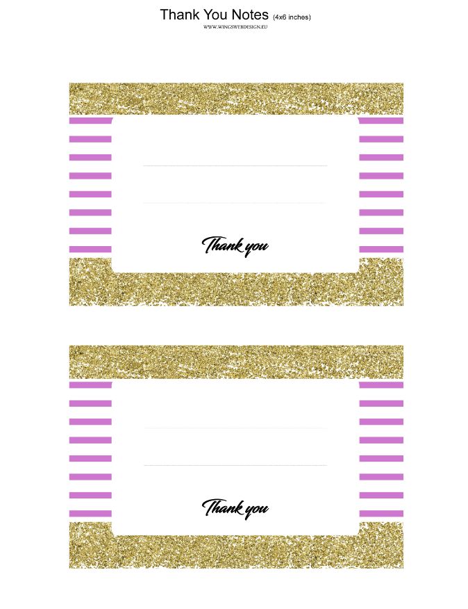 Gold and Blush Pink Thank You Notes
