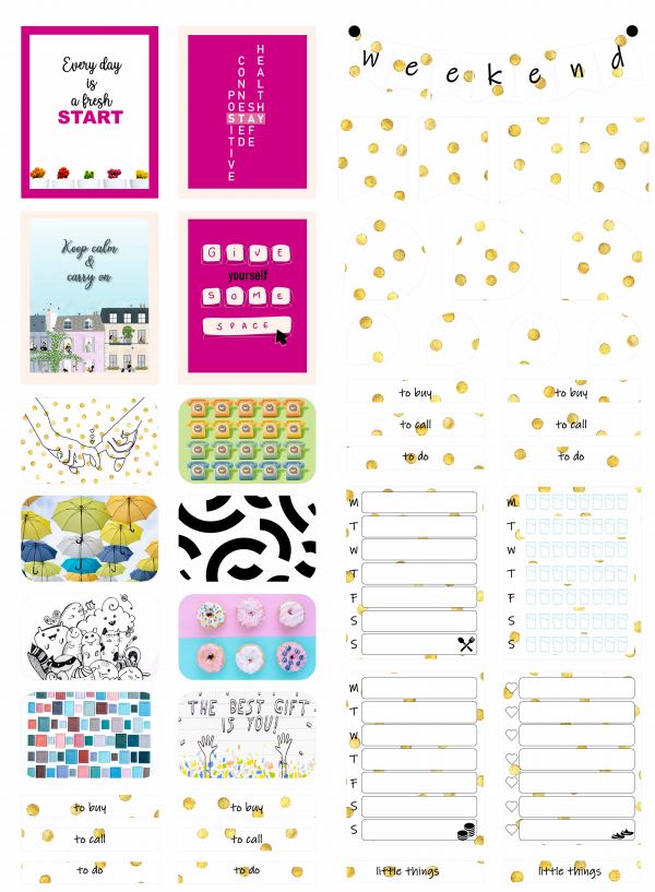 Printable Pop Art Happy Planner Stickers Eric Condren, A4 and US Letter Planner, Instant Download