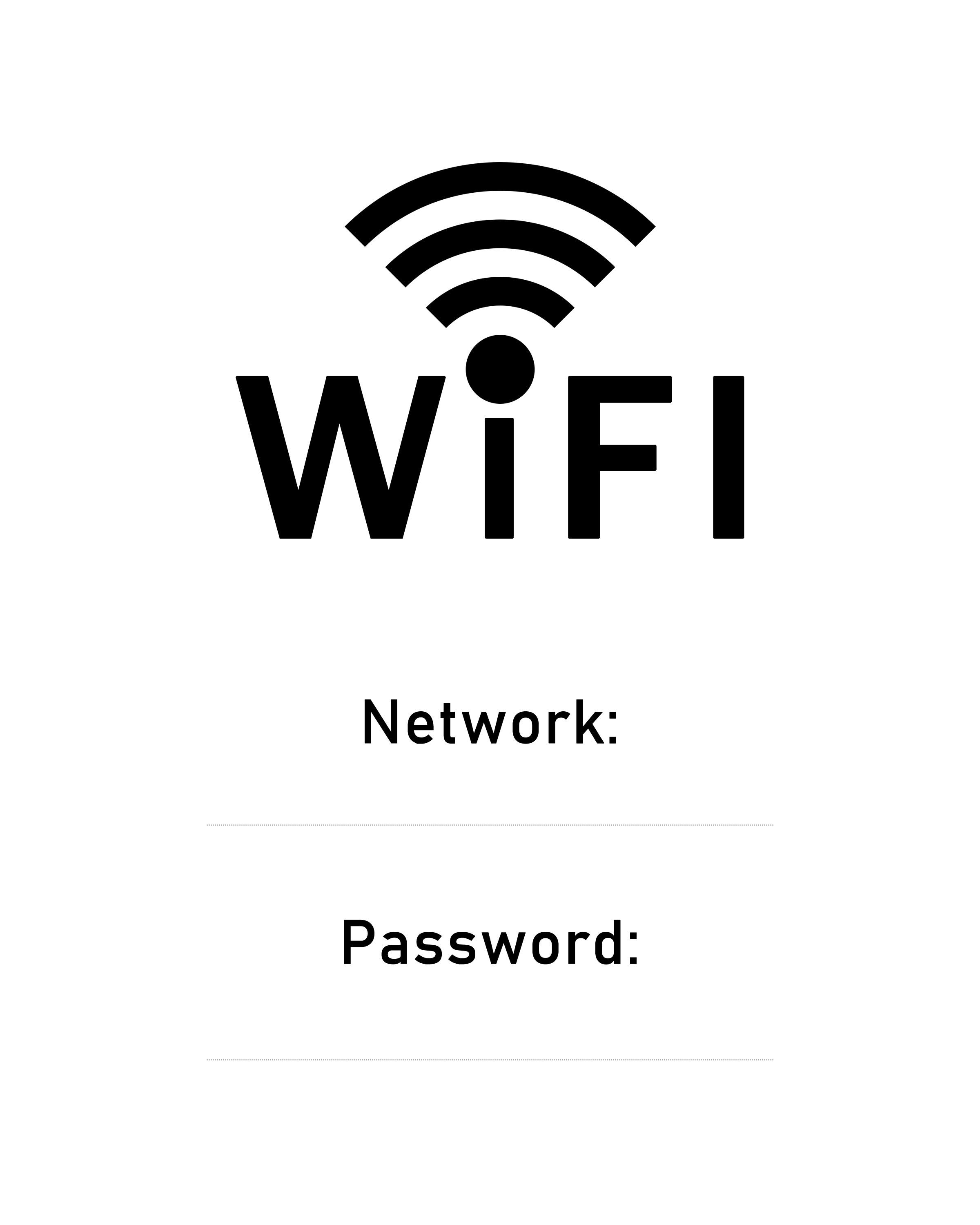 Free Printable Wifi Password Template